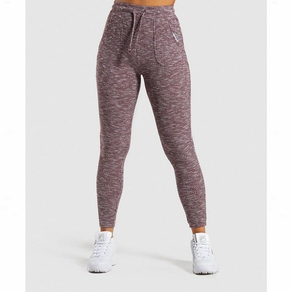 Gymshark Winter Berry Red Marl Slounge Leggings - Picture 4 of 11